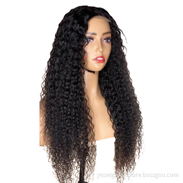 Unprocessed Peruvian Virgin Kinky Curly 5X5 Swiss Lace Closure Human Hair Wigs Wholesale Lace Wig Pre Plucked 150% 180% Density